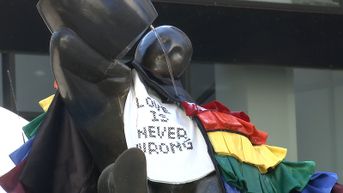 Hasselts Borrelmanneke strijdt in regenboogoutfit tegen homofobie