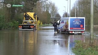 De aanhoudende regen zorgt voor wateroverlast in Diepenbeek en Herk-de-Stad