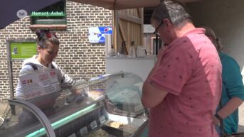Oekraiënse vriendinnen serveren ijsjes in Hamont-Achel