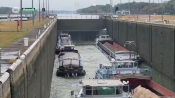Opnieuw files aan sluizen Albertkanaal door extreem lage waterstand Maas