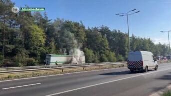 File op E314 door brandend voertuig in Maasmechelen