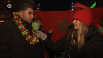 Marokkaans volksfeest op de Europalaan in Genk na stuntzege Marokko