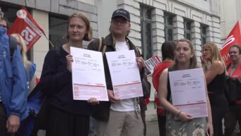 Aspirant-leerkrachten protesteren bij kabinet minister Ben Weyts