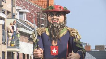 Lanakense reuzen Wuim en Teursel vieren 70ste verjaardag samen met andere Vlaamse reuzen tijdens optocht