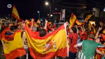 Spaanse supporters vieren feest in Maasmechelen na winst tegen Frankrijk