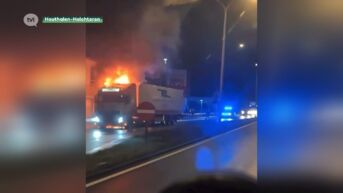 Noord-Zuid enkele uren dicht door brandende vrachtwagen