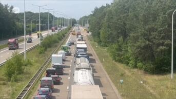File op E314 na verkeersongeval in Genk