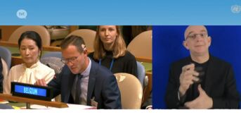 Federaal minister Rob Beenders verdedigt belangen van personen met een handicap bij de VN