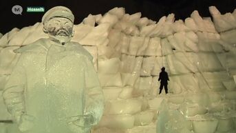 Kunstenaars leggen laatste hand aan beelden voor ijssculpturenfestival Hasselt