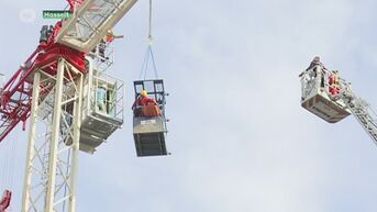 Spectaculaire reddingsoperatie op 30 meter hoogte in Hasselt