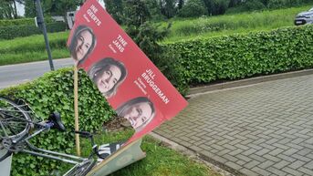 Vandalen slaan toe op verkiezingsbord Vooruit in Diepenbeek