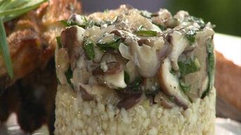 Lekker weg gerecht 2: In bier gemarineerde ribbetjes met salade van granen en shiitake